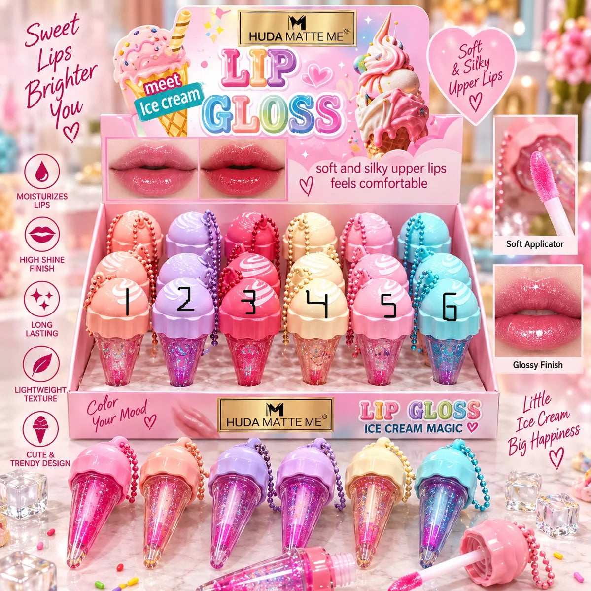 Huda Matte Me Ice Cream Magic Lip Gloss
