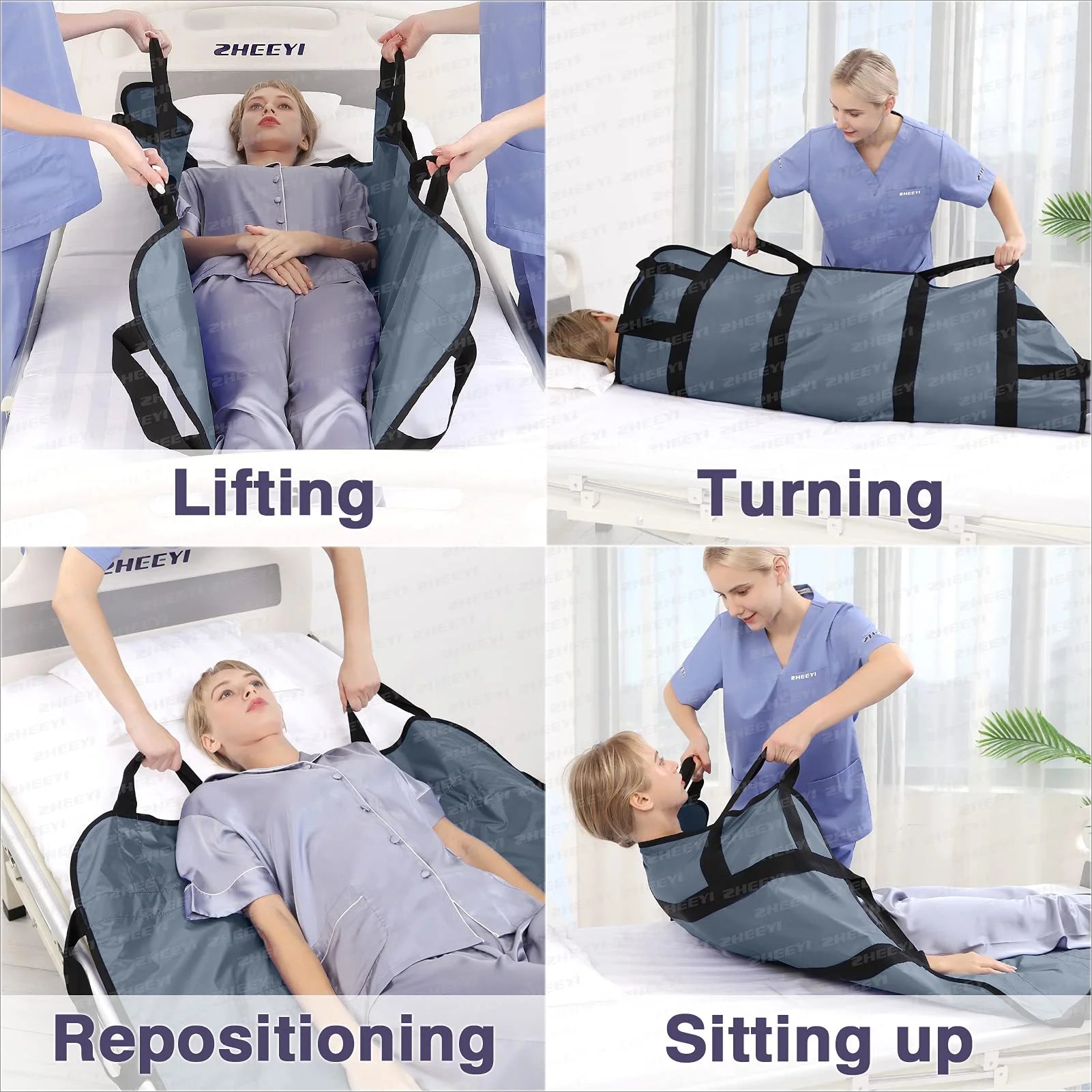 Positioning Bed Pad with Reinforced Handles - 1 Pack 43" x 36