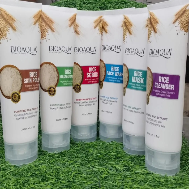 Bioaqua 6-Piece Rice Facial Set - 200 ml Each