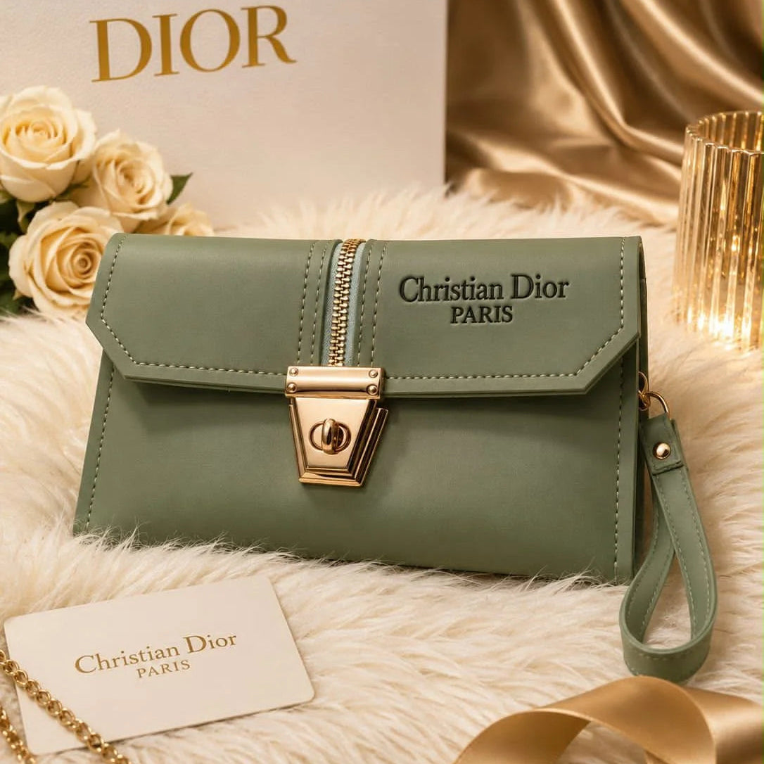 Leather Envelope Clutch Bag