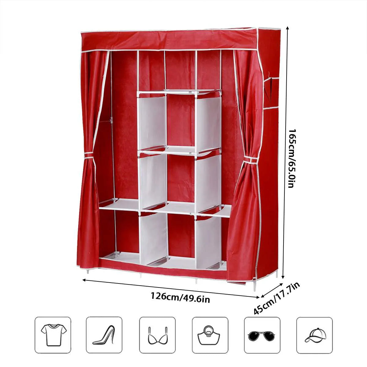 Non-woven Cloth Wardrobe Folding Portable Clothing Storage Cabinet