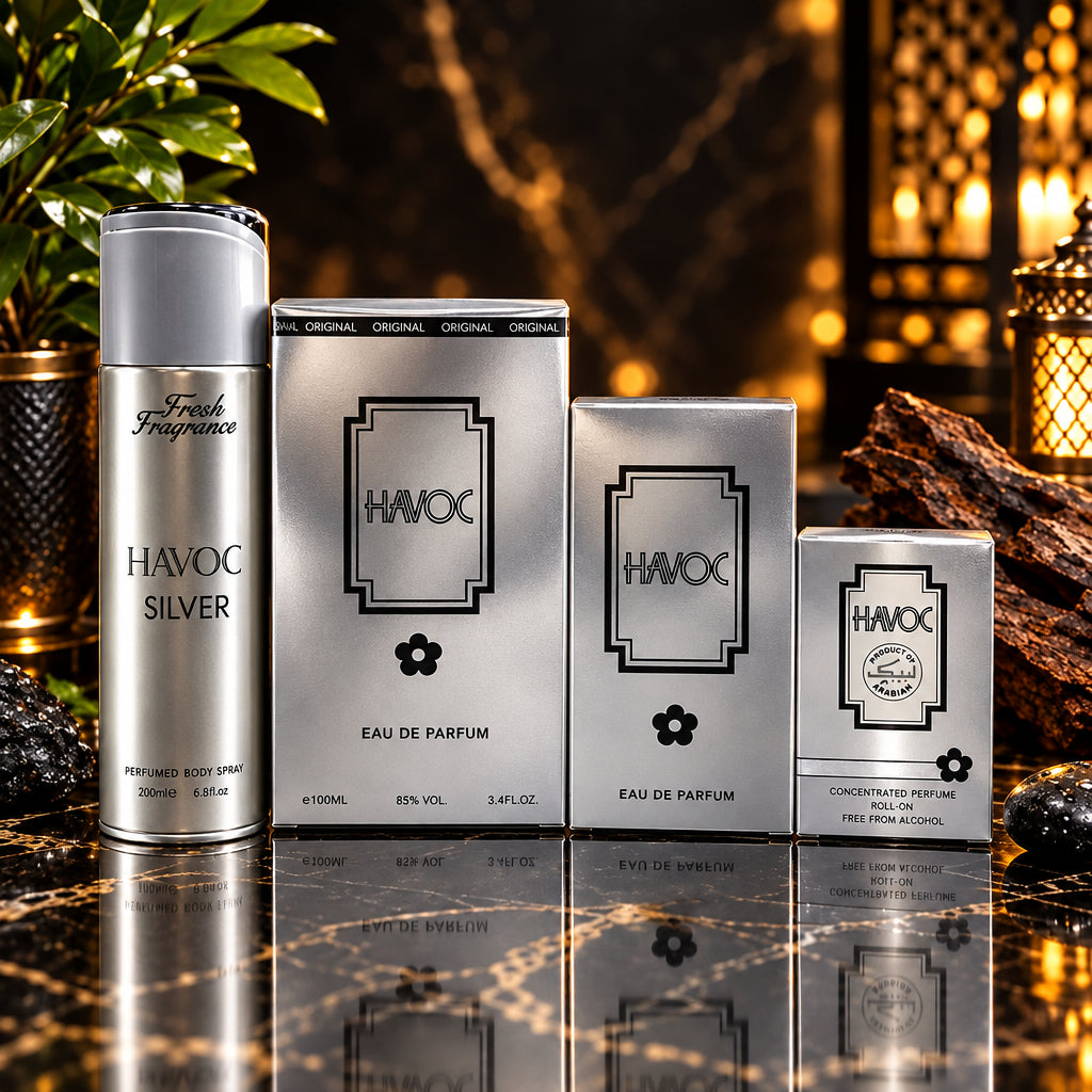 Fresh Fragrance Havoc Silver Perfume & Body Spray - Pack of 4