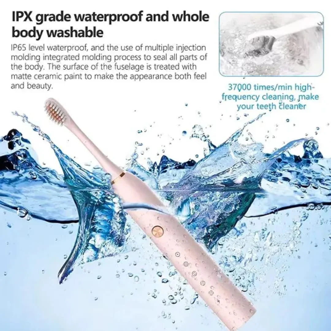 USB Rechargeable Ultrasonic Tooth Brush with 4 Brush Heads