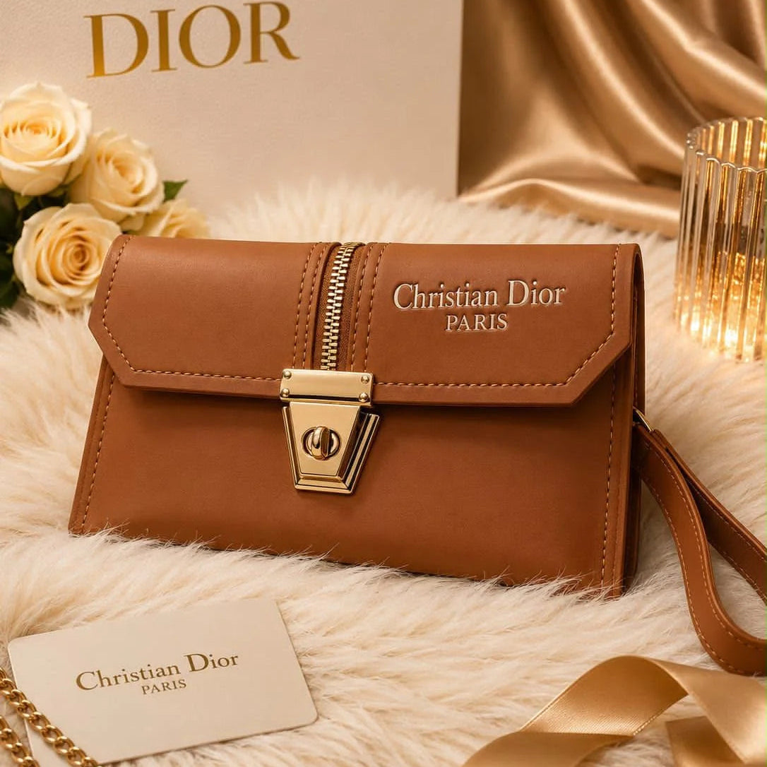 Leather Envelope Clutch Bag