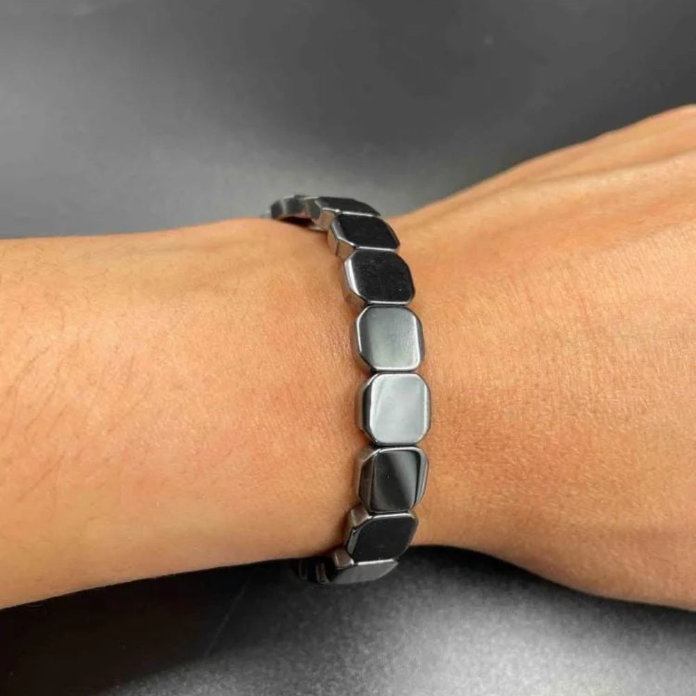 Metallic Square Bead Adjustable Cord Bracelet