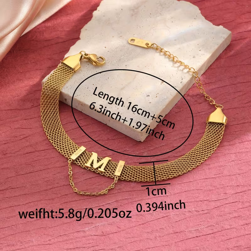Stainless Steel M Letter Bracelets - Each