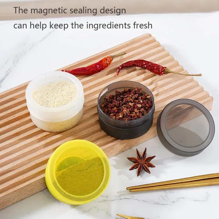 Magnetic Spice Jar Plastic Spice Container Storage Box With Transparent Lid
