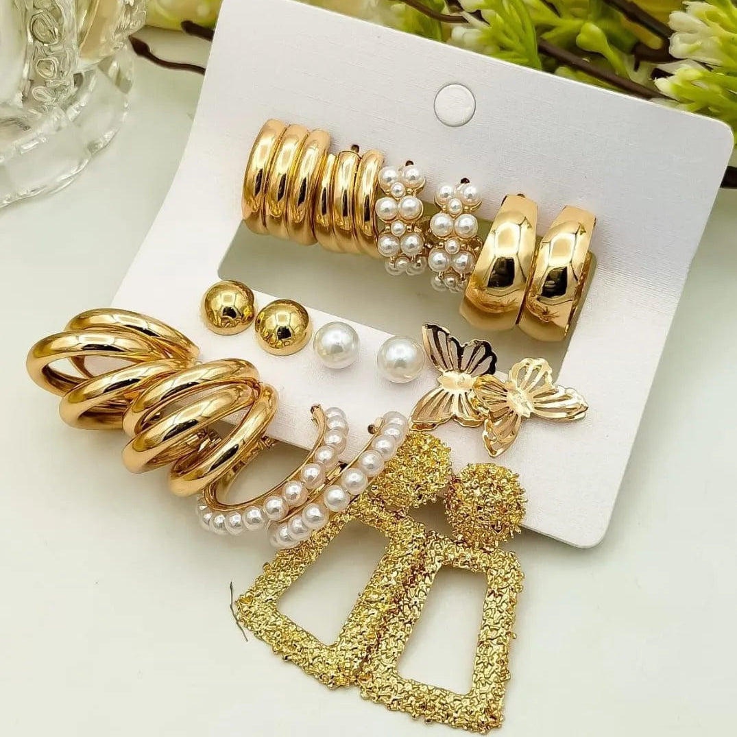 New Combo Pair Earrings Card - Set Of 9