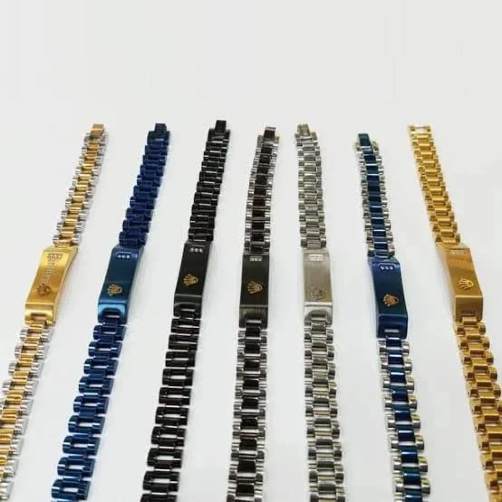 Rolex Style Mens Stainless Steel Chain Bracelet