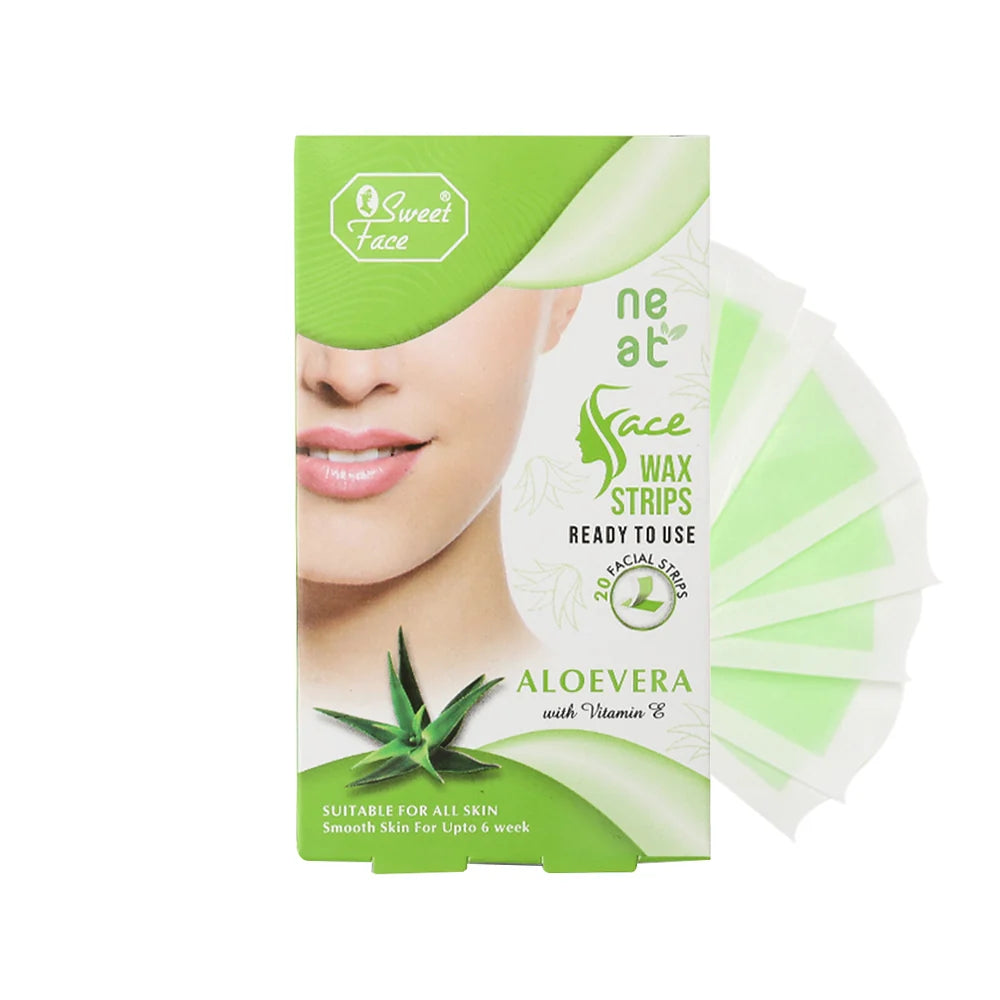 Sweet Face Aloevera Face Wax Strips- 20 Strips