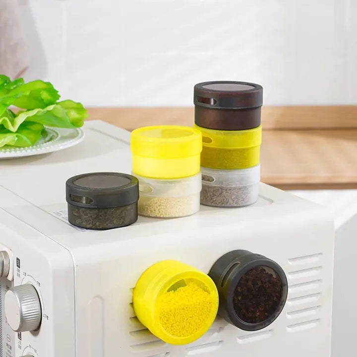 Magnetic Spice Jar Plastic Spice Container Storage Box With Transparent Lid