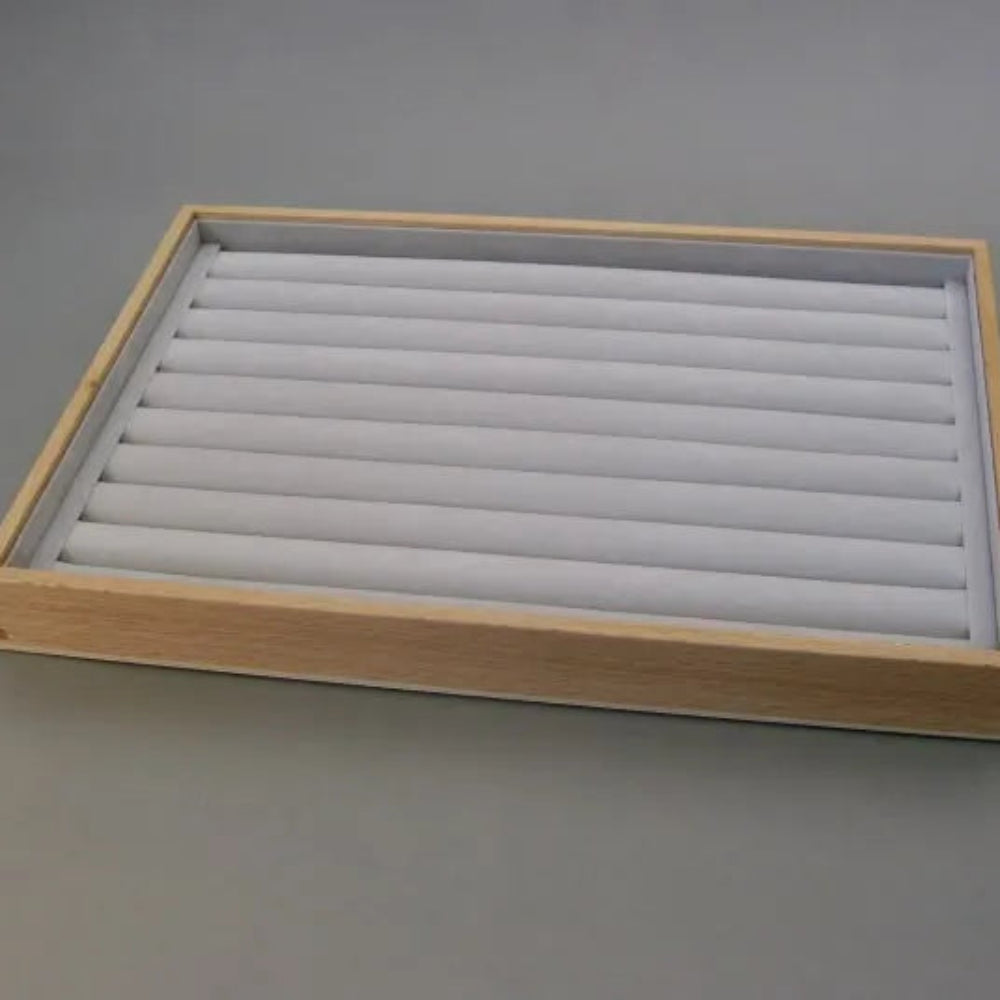 Wooden Velvet Ring Display Tray