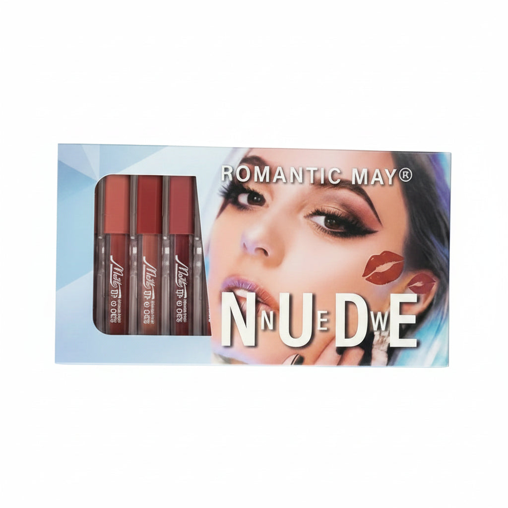 Romantic May Nude Matte Lip Gloss – 12 Piece Set