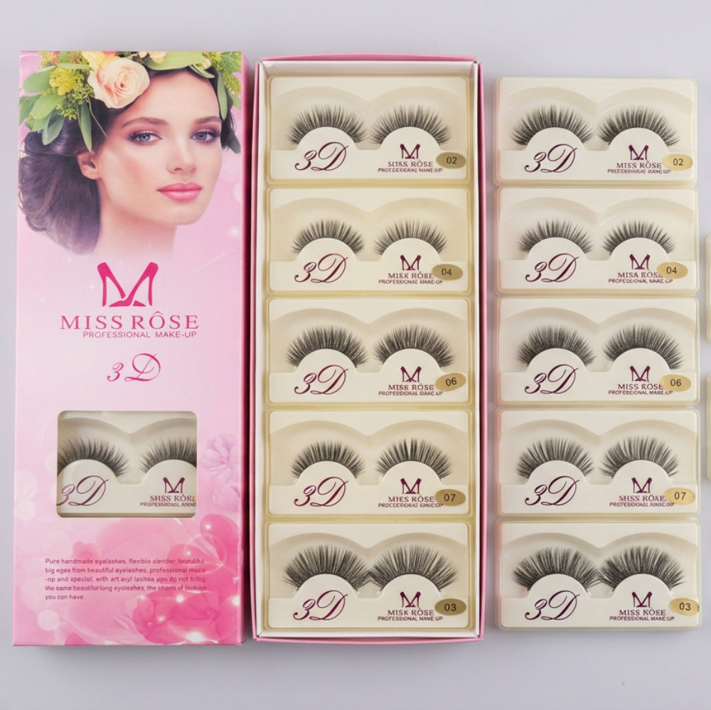 MISS ROSE 3D Professional Eyelashes - Pack of 10