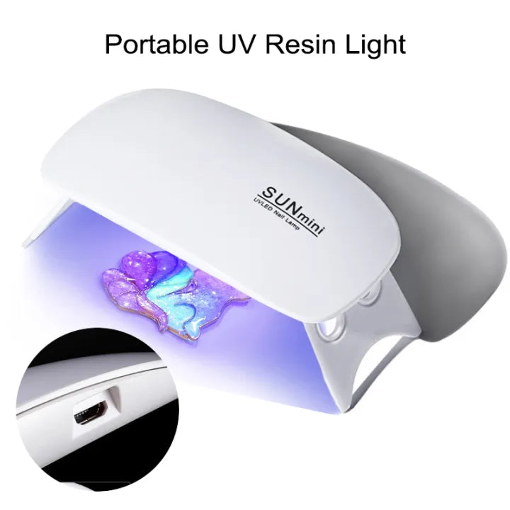 SUNmini Portable 6W Mini UV Lamp, Resin 6 LED Curing Light USB Charge