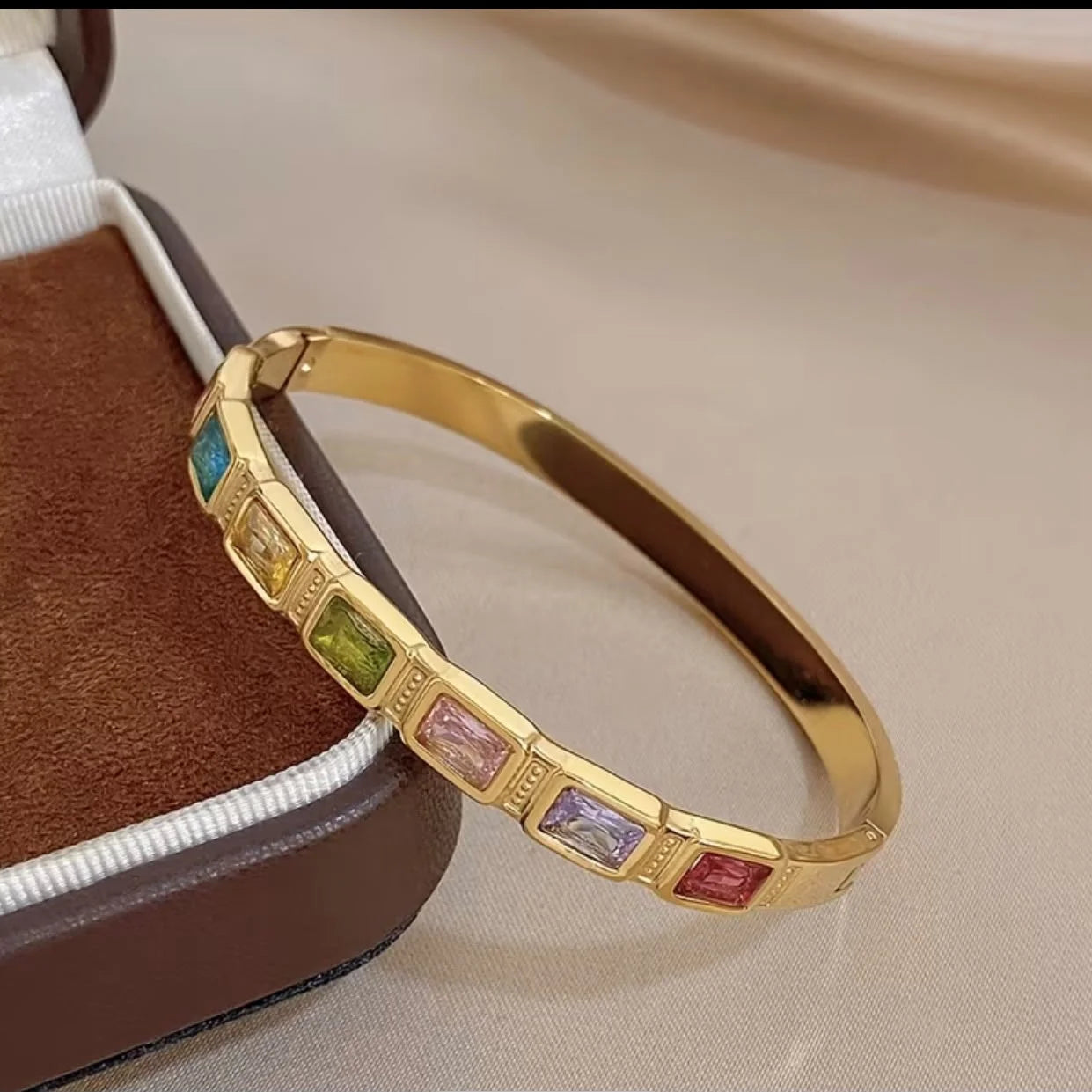 Stainless Steel  multi-color zirconia Bracelet