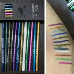 Flormar Waterproof Pencil Eyeliners -  Pack of 12