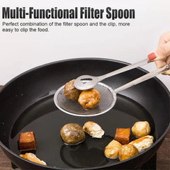 Stainless Steel Frying Tong With Strainer