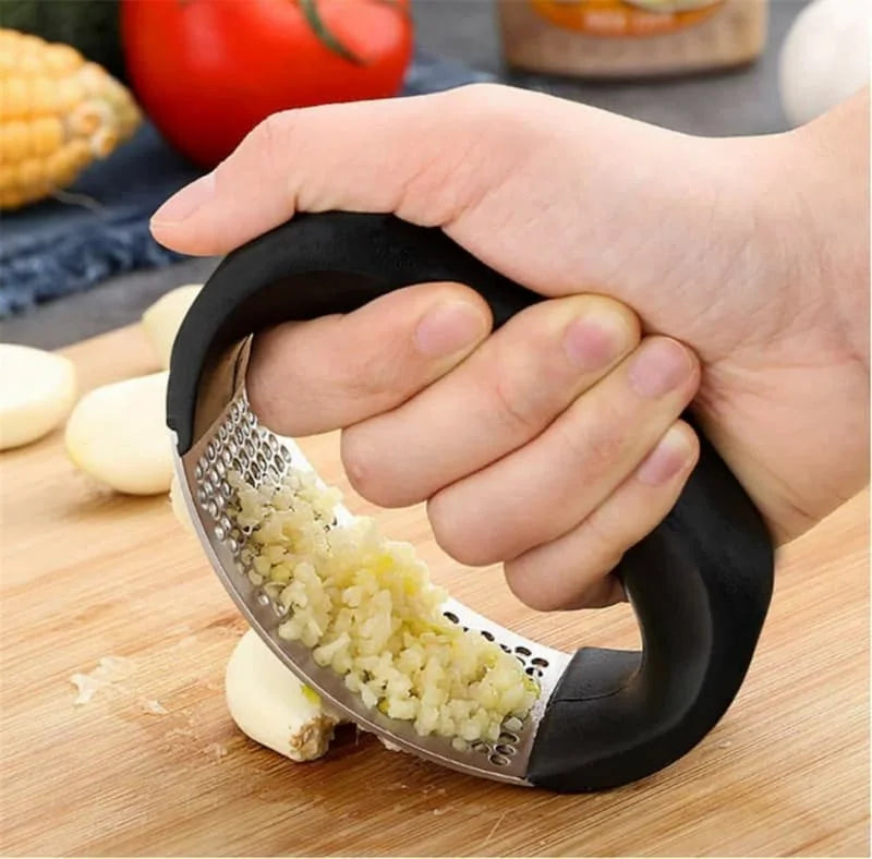 Stainless Steel Garlic Crusher, Garlic Grinder, Hand Held Garlic Press
