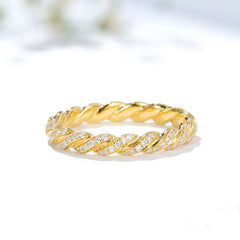 Stainless Steel Diamond Twist Ring - Each