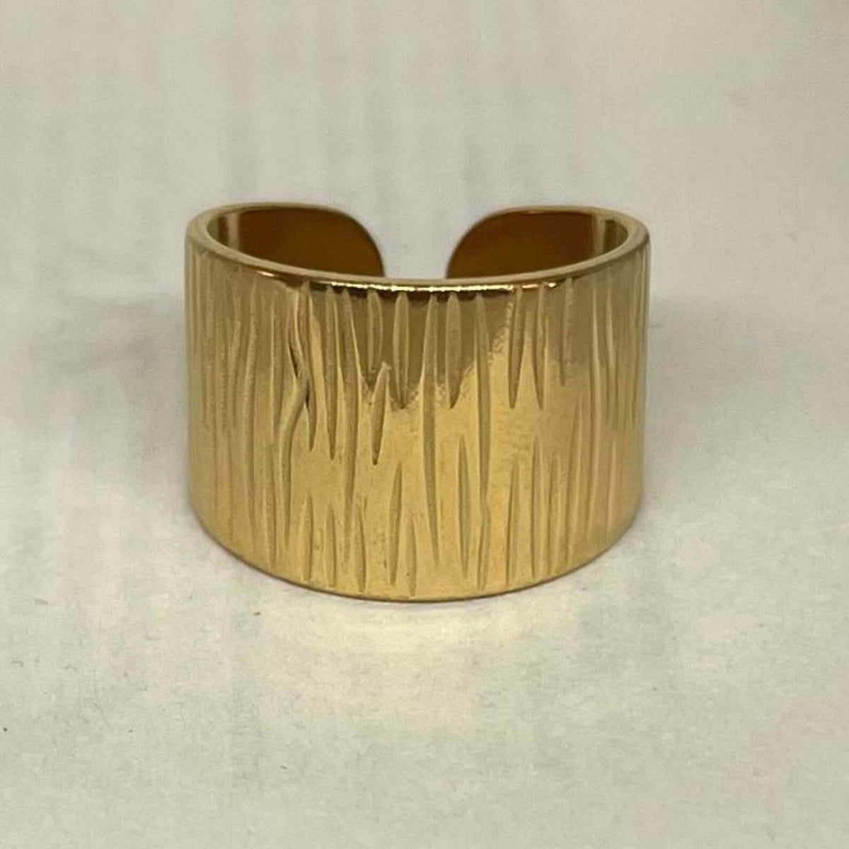 Chunky Textured Band Ring Adjustable Ring