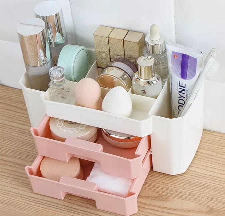 Makeup Organizer Case Acrylic Double Door
