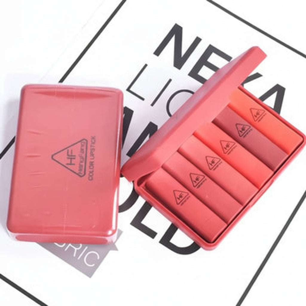Heng Feng Matte Lipstick With Mirror - 6 Pcs