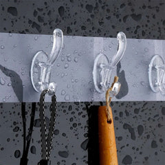 Self Adhesive Multi-Purpose 6 Transparent Hook Hanging Sticker