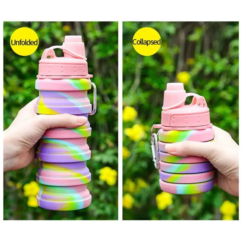 Creative Portable Silicone Folding Sports Water Bottle - 500ml - Each
