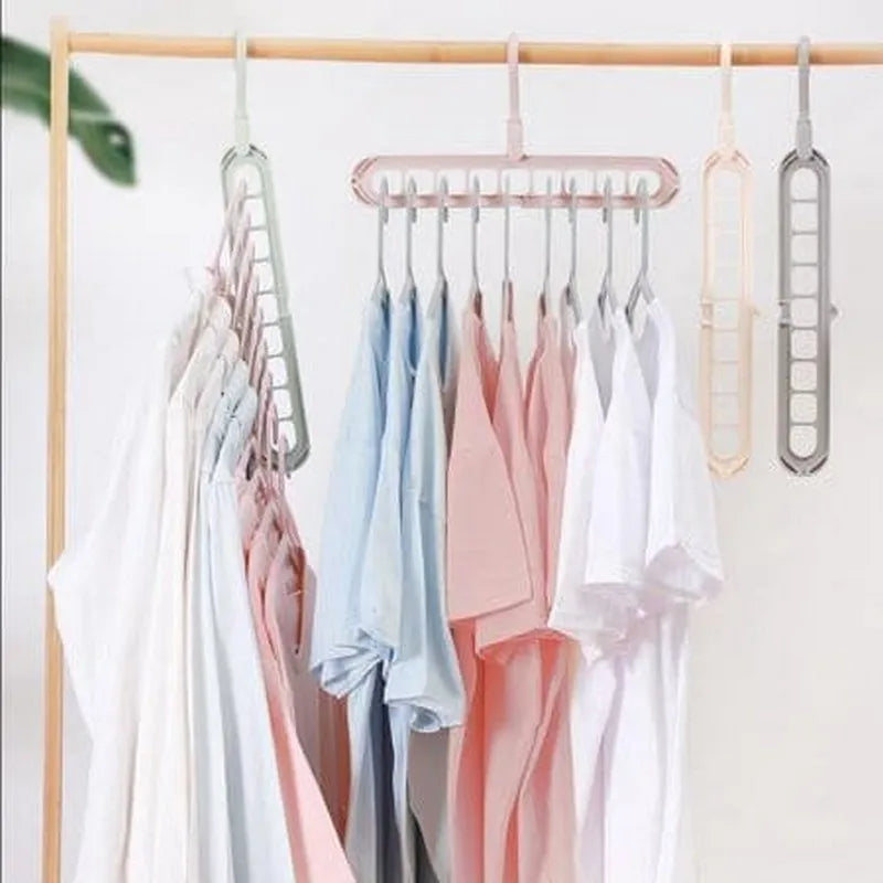 9 Hole Space Saving Hanger Multi-Function Rotatable Hanger - Pack Of 5