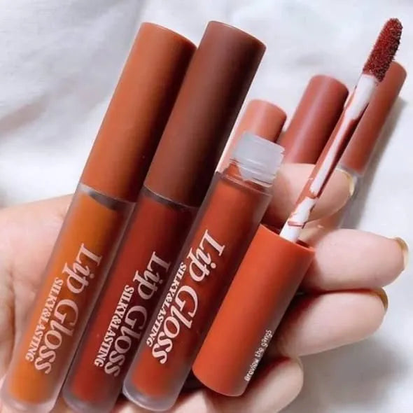 Heng Fang Silky & Lasting Matte Velvet Lip Gloss Set - 6Pcs