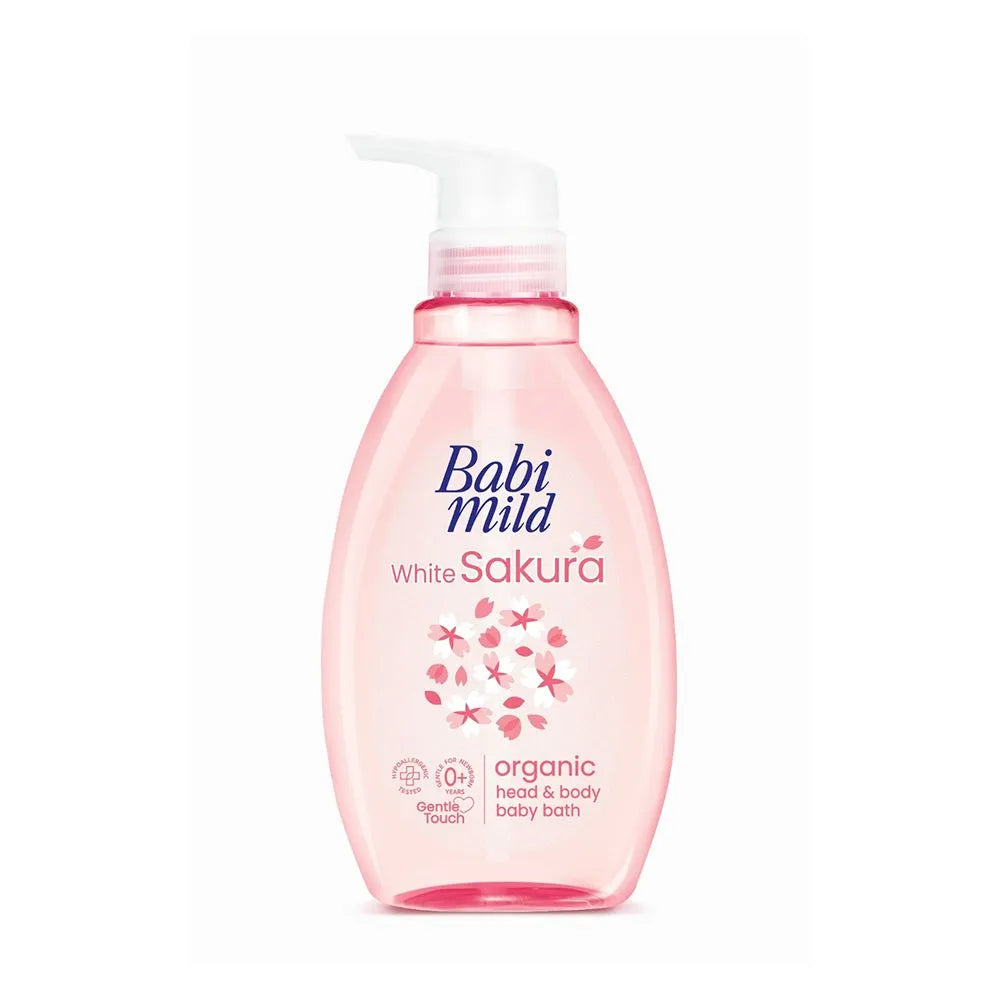 Babi Mild White Sakura Organic Head & Body Baby Bath Wash