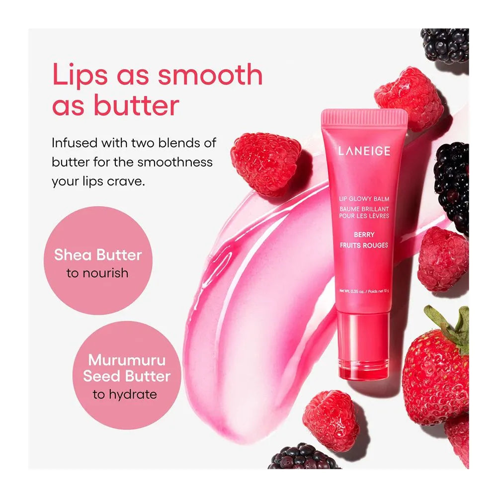 Laneige Berry Lip Glowy Balm, Shea Butter, Murumuru Seed Butter - 10g