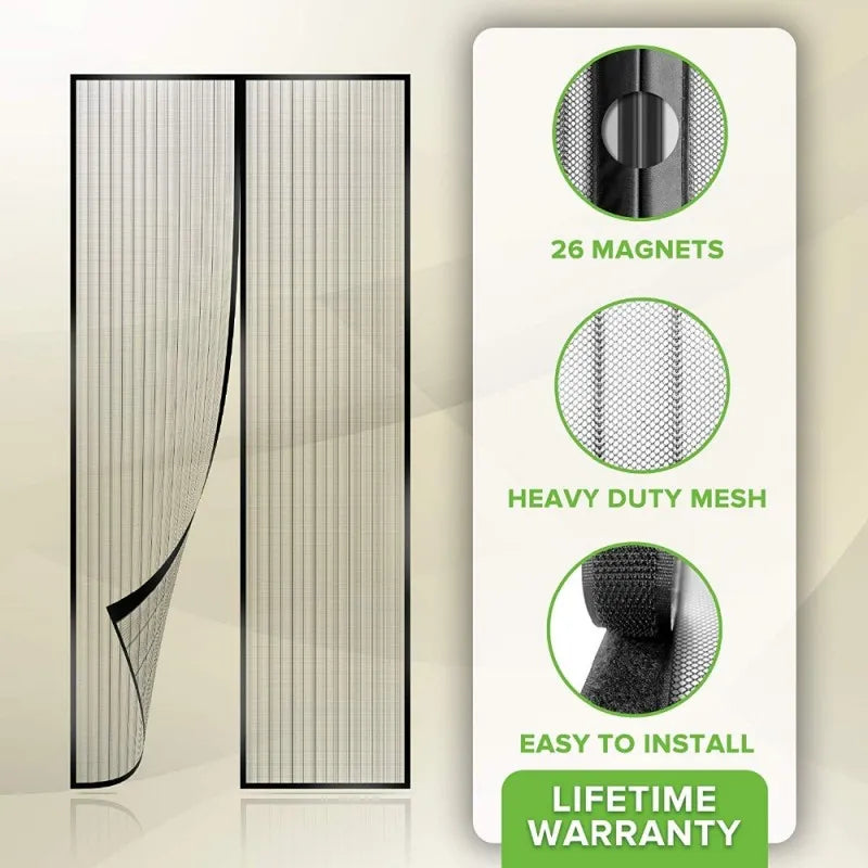 Hands-Free Retractable Magic Mesh Screen Door