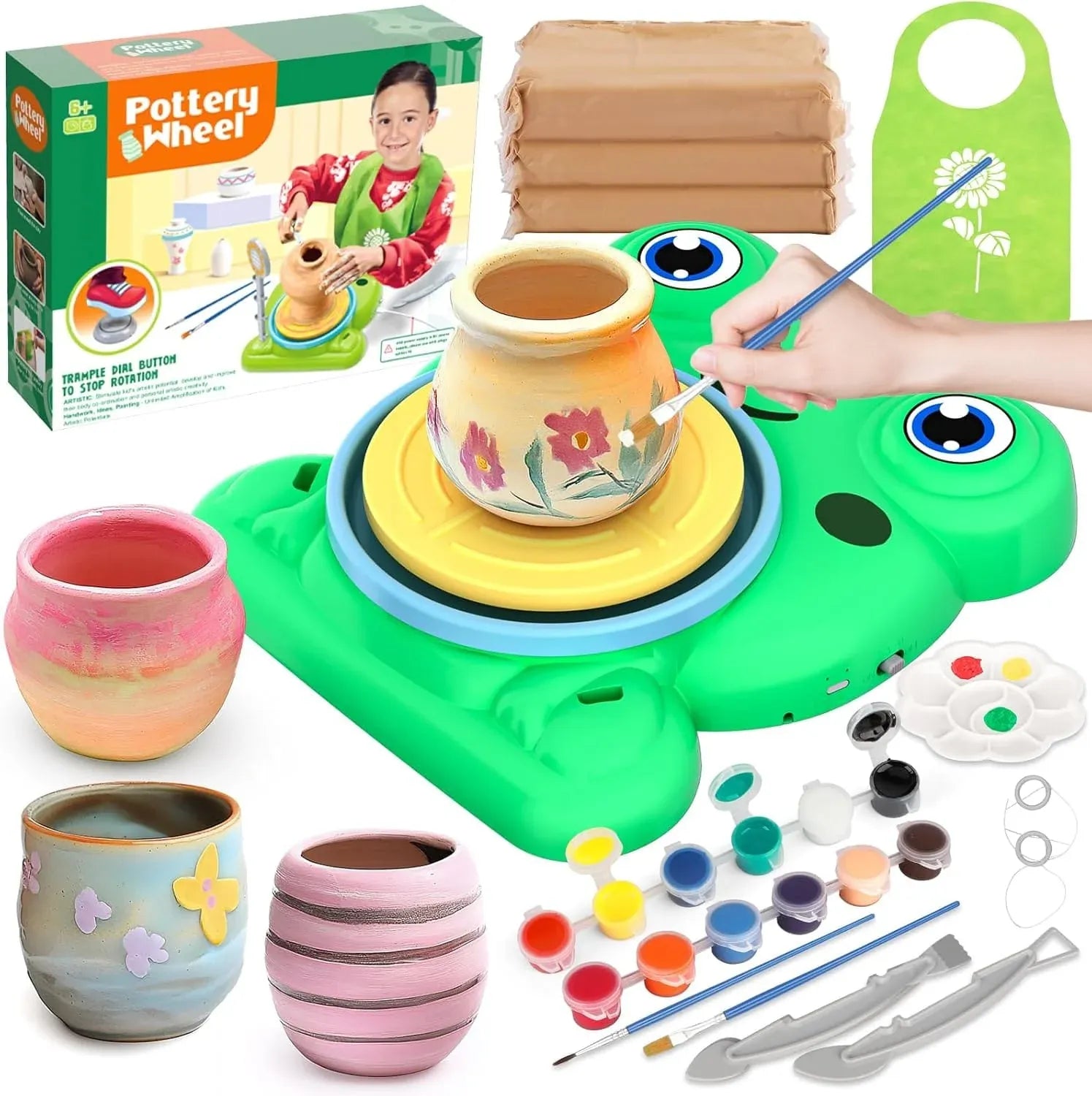 DIY Frog Electric Pottery Wheel Pretend Play Set