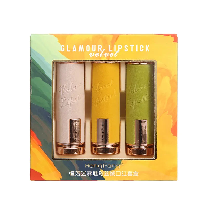 Heng Fang Glamour Velvet Matte Lipstick - 3 Pcs Set