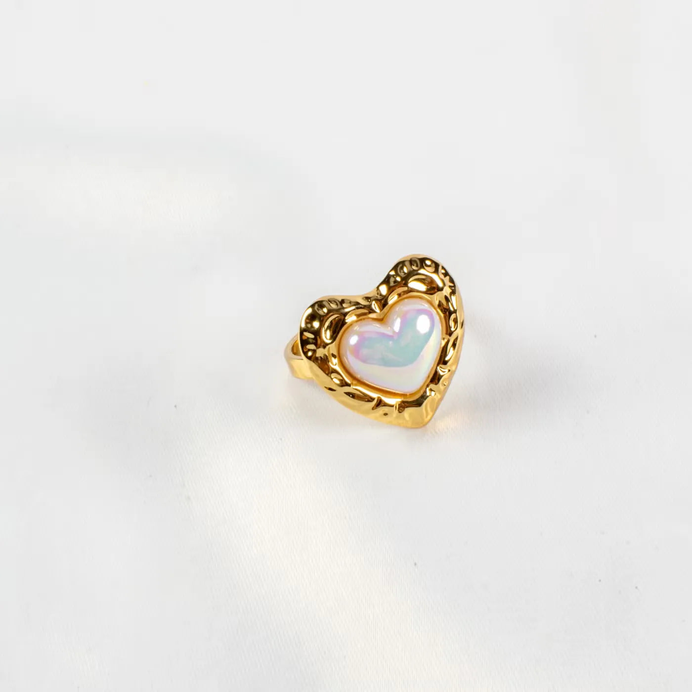 Stainless Steel Heart Free Size Ring - Each