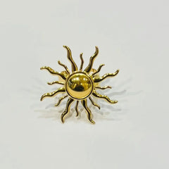 Gold Wavy Sun Ray Free Size Ring - Each