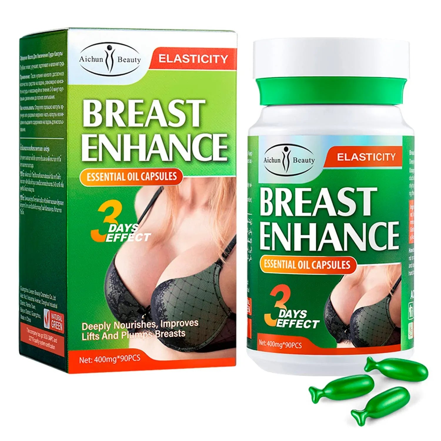 Aichun Beauty Breast Care Essential Oil Capsules - 90 Pcs