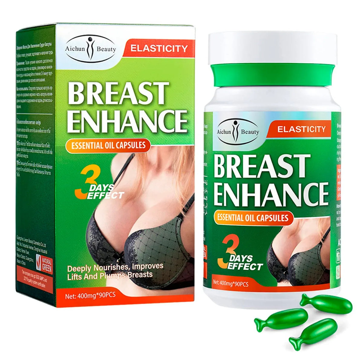 Aichun Beauty Breast Care Essential Oil Capsules - 90 Pcs