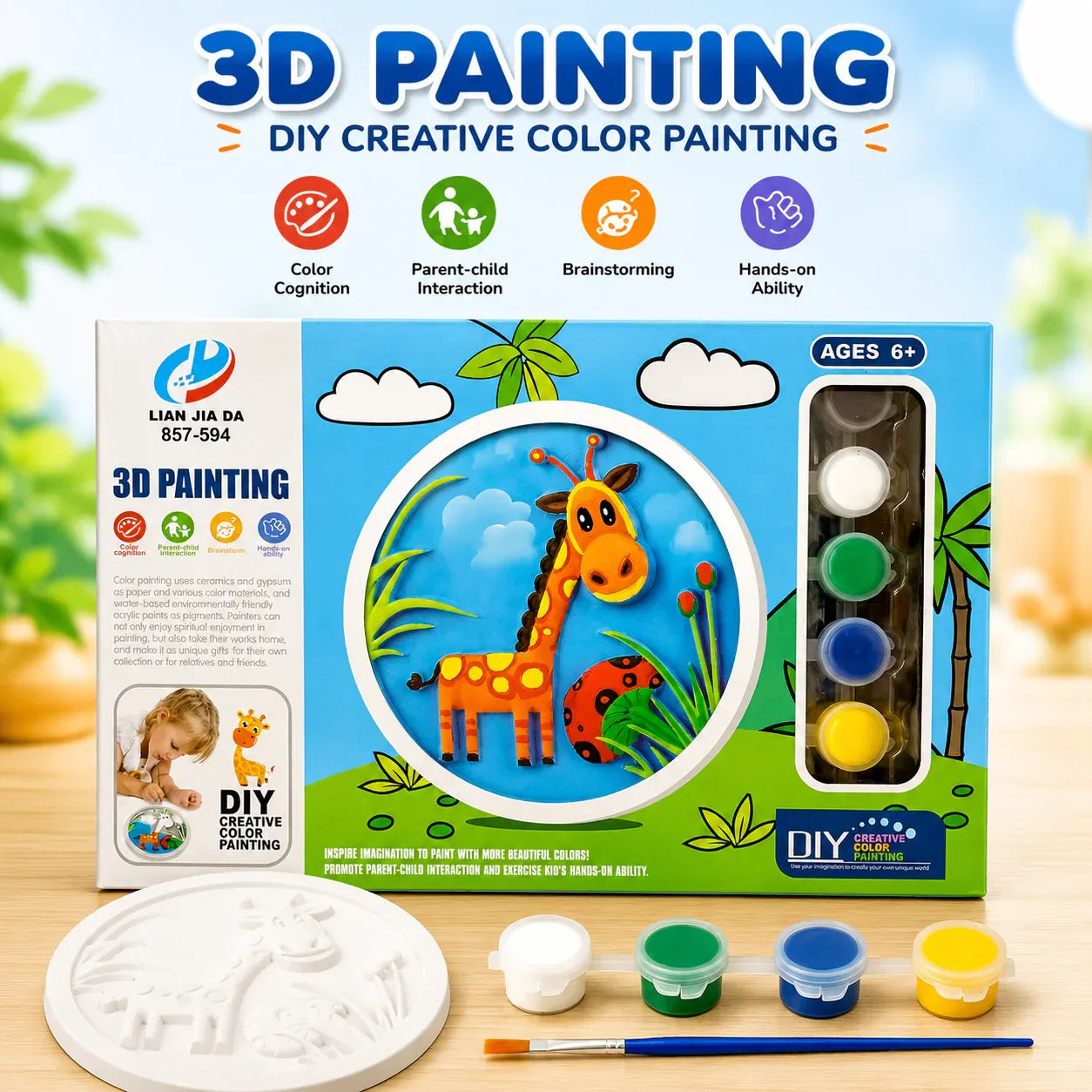 3D Painting Set with Clay Giraffe