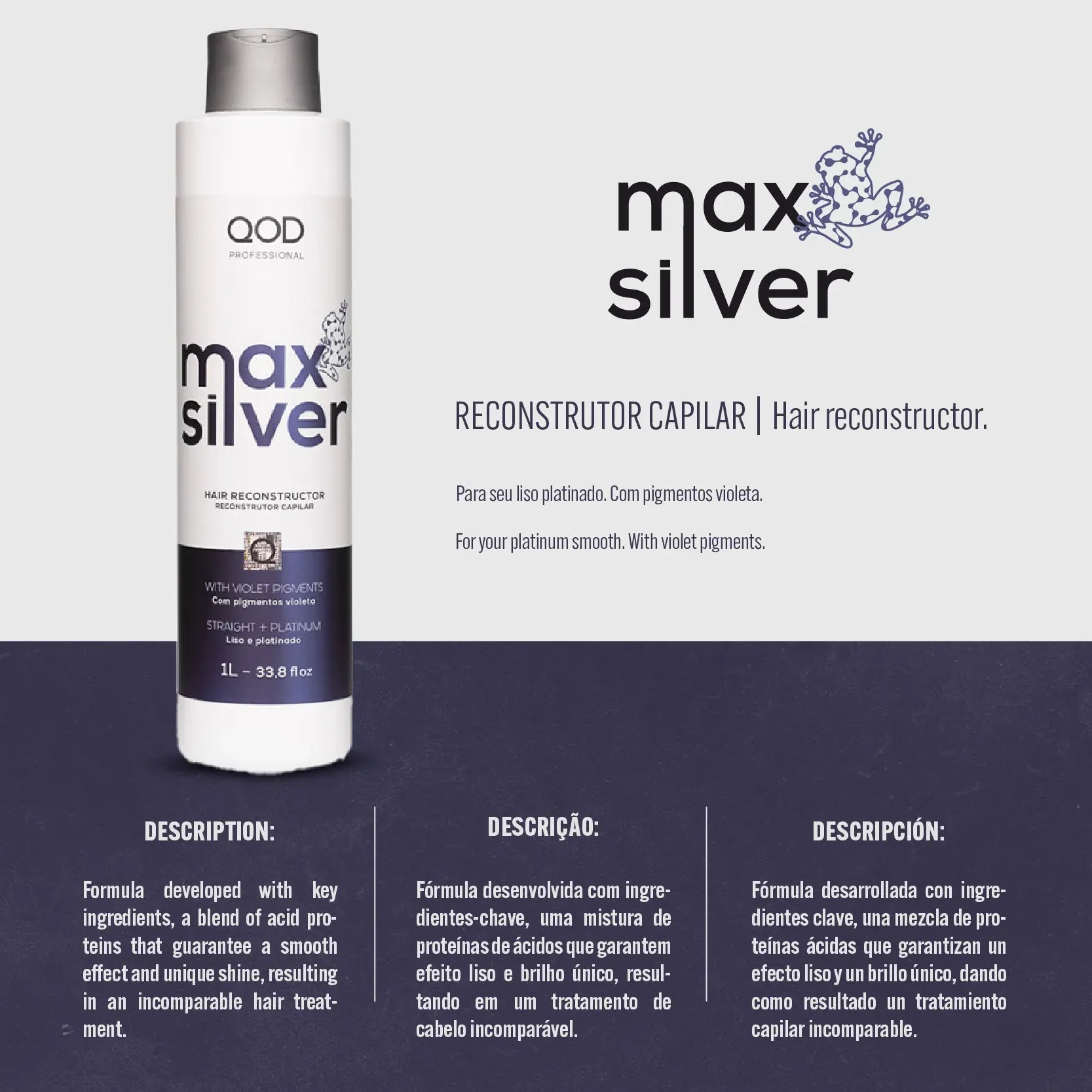 QOD Professional Max Silver Hair Reconstructor - 1L