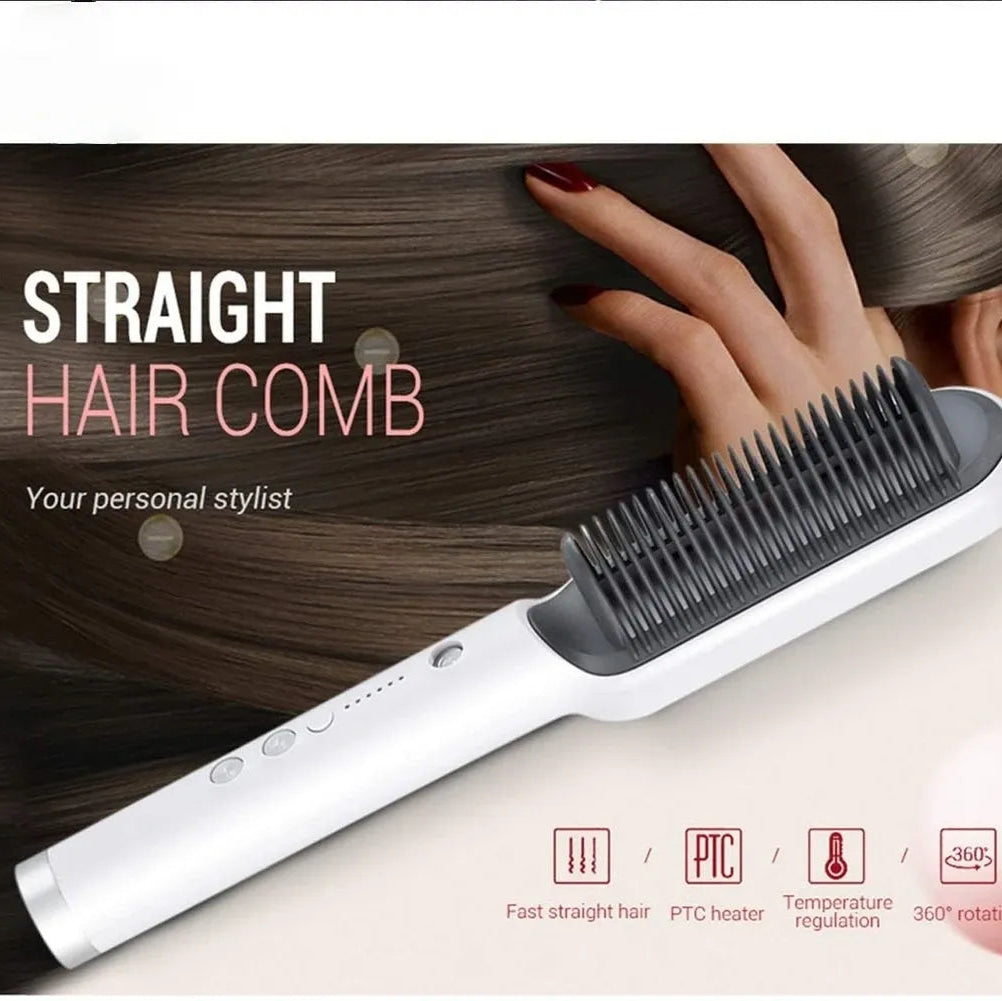 Hair Straightener Ceramic Heated Hair Brush