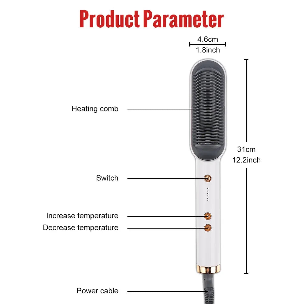 Hair Straightener Ceramic Heated Hair Brush