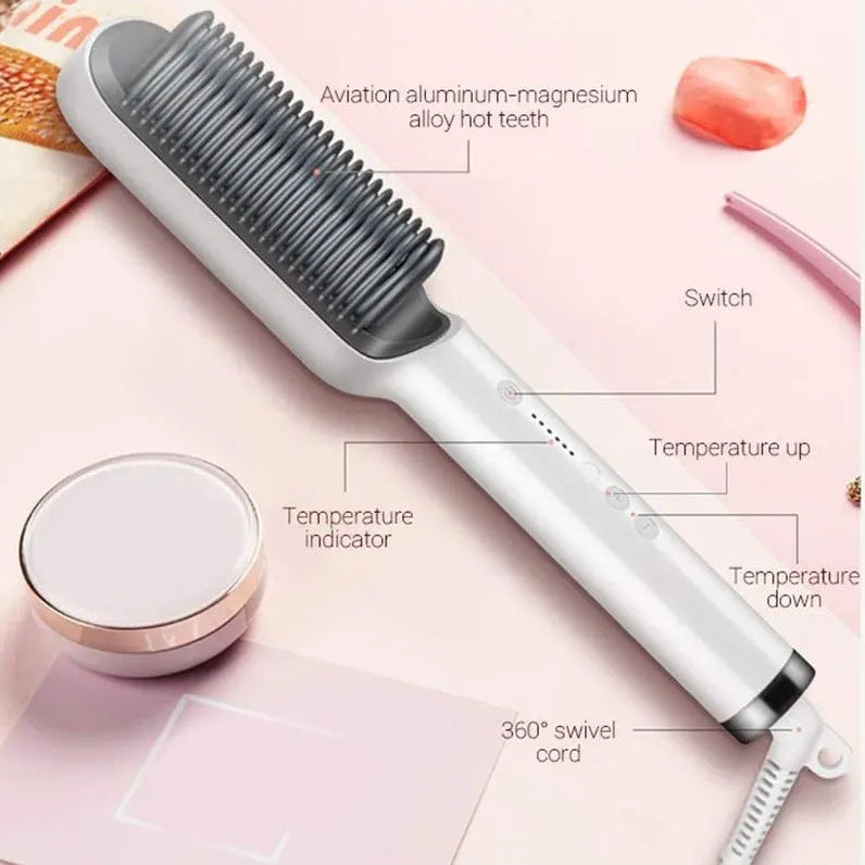 Hair Straightener Ceramic Heated Hair Brush