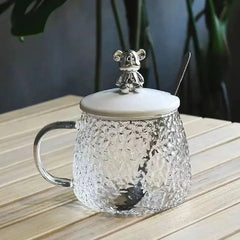 Cute Bear Hammered Glass Mug