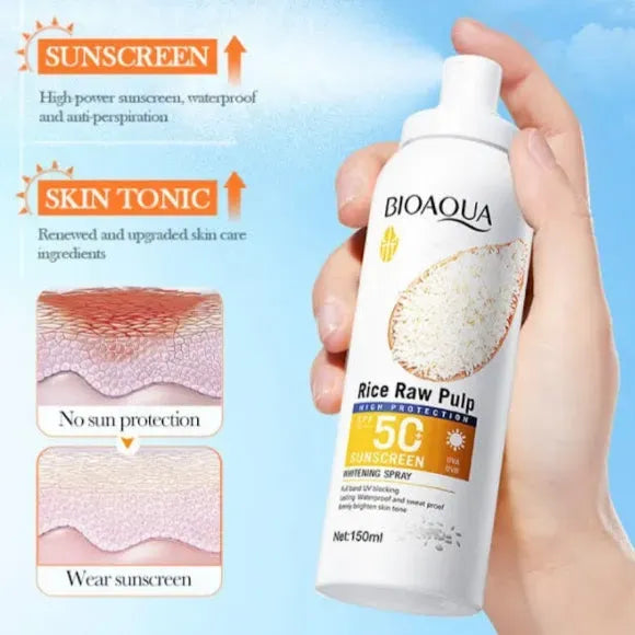 Bioaqua Rice Raw Pulp Sunscreen Whitening Spray - 150ml