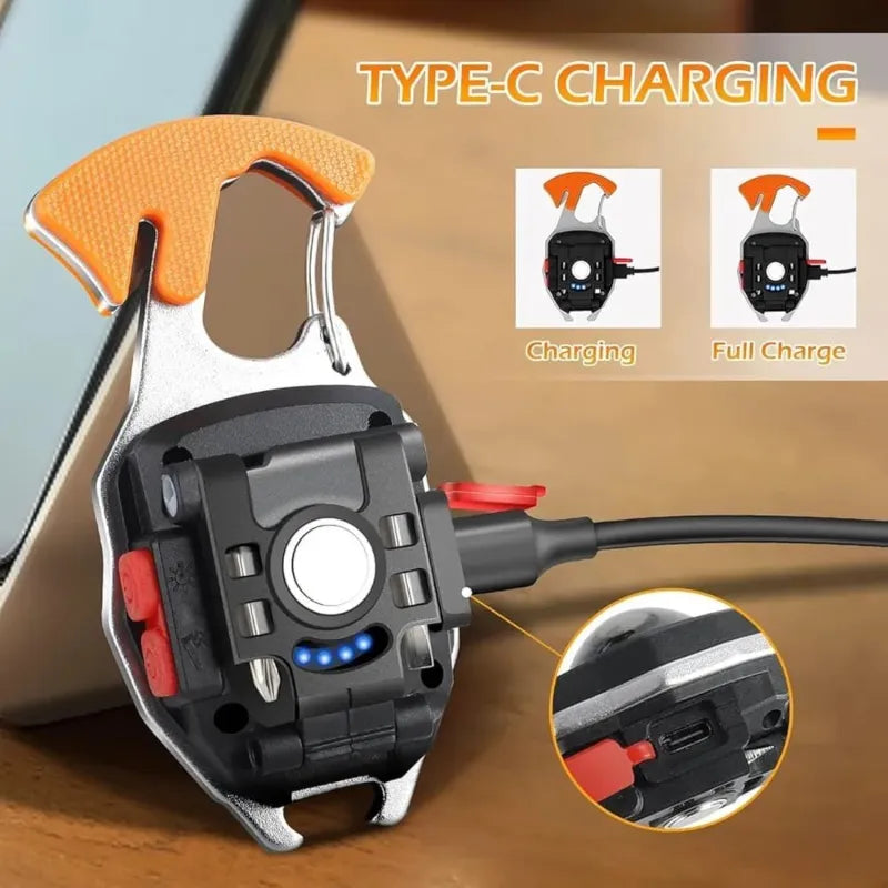 Rechargeable 7-in-1 Keychain Light with 500 Lumens and Magnetic Base