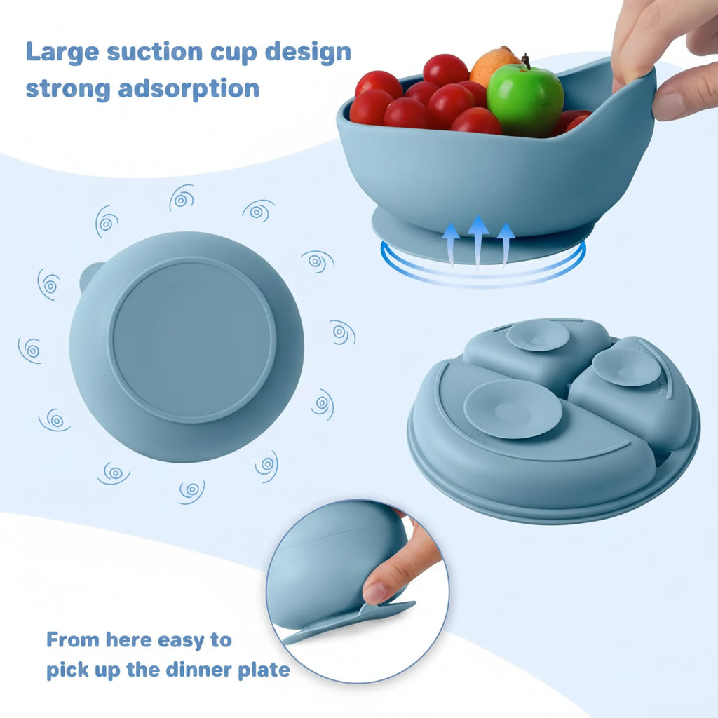 Anti-Slip Silicone Baby Feeding - 7 Piece Set