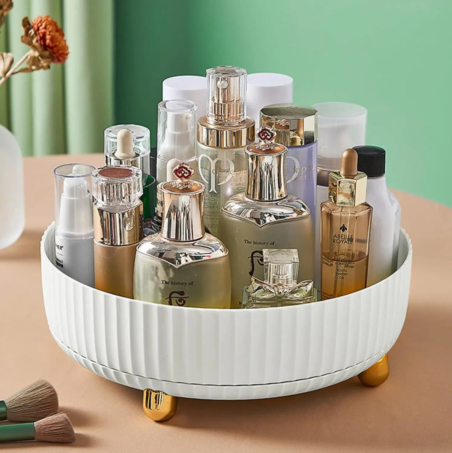 360-Rotating Makeup Organizer Tray
